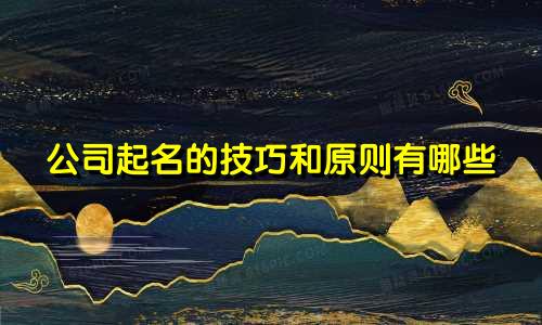 公司起名的技巧和原则有哪些