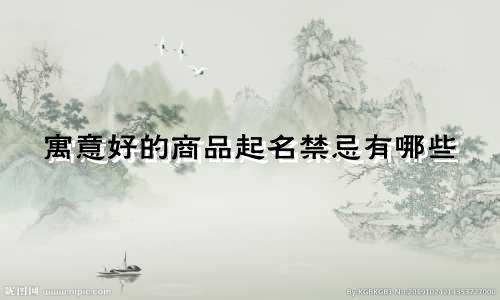 寓意好的商品起名禁忌有哪些