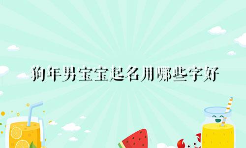狗年男宝宝起名用哪些字好
