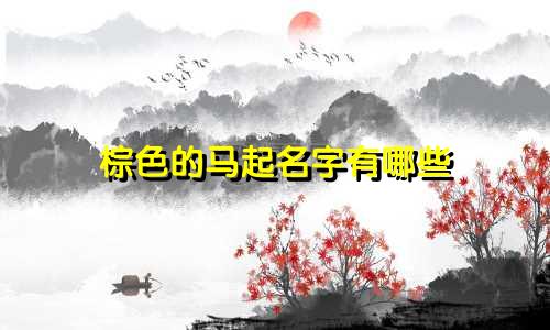 棕色的马起名字有哪些