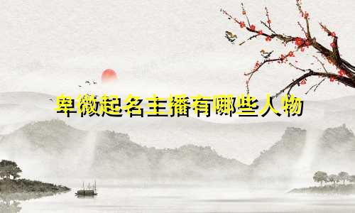 卑微起名主播有哪些人物