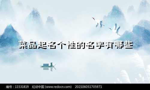 菜品起名个性的名字有哪些
