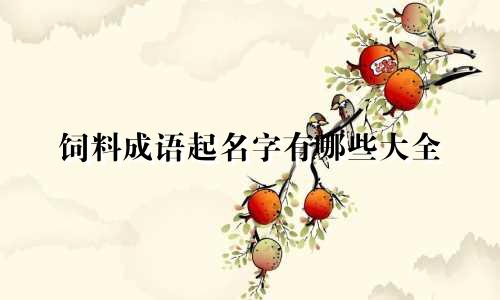 饲料成语起名字有哪些大全