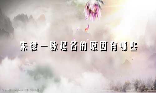 朱棣一脉起名的原因有哪些