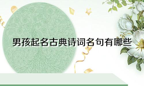 男孩起名古典诗词名句有哪些