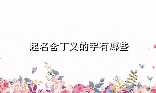 起名含丁义的字有哪些