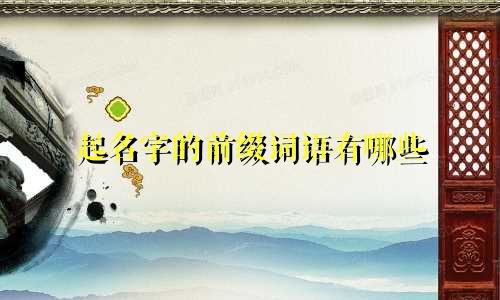 起名字的前缀词语有哪些