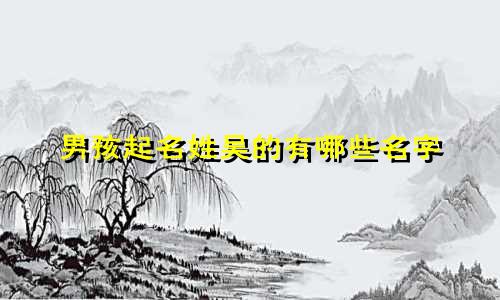男孩起名姓吴的有哪些名字