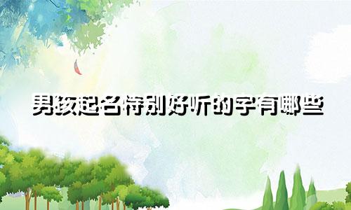 男孩起名特别好听的字有哪些
