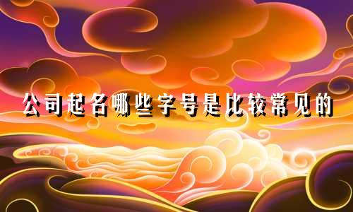 公司起名哪些字号是比较常见的
