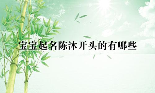 宝宝起名陈沐开头的有哪些