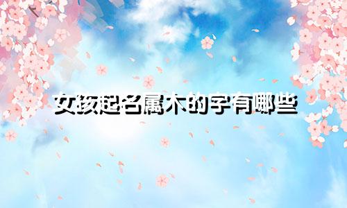 女孩起名属木的字有哪些