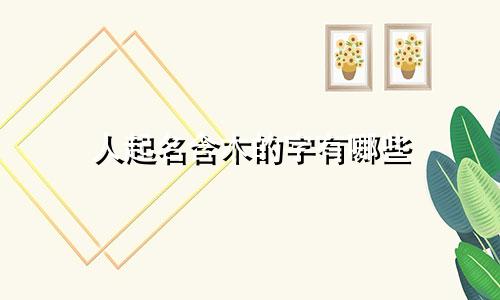 人起名含木的字有哪些