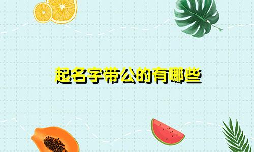 起名字带公的有哪些