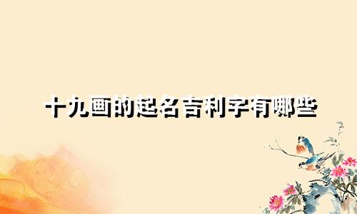 十九画的起名吉利字有哪些