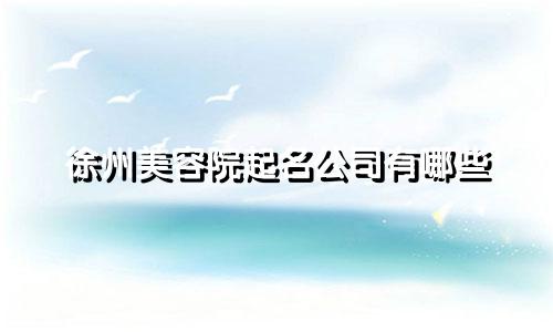 徐州美容院起名公司有哪些