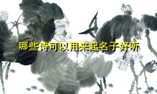 哪些诗可以用来起名子好听