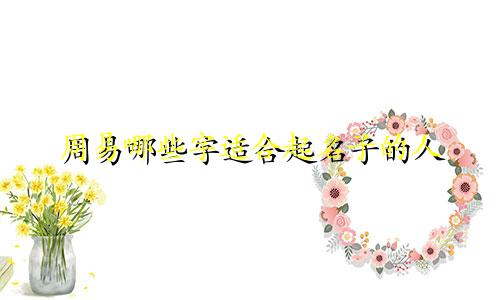 周易哪些字适合起名子的人