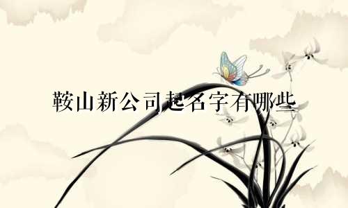鞍山新公司起名字有哪些