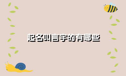 起名叫言字的有哪些