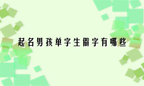 起名男孩单字生僻字有哪些
