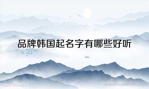 品牌韩国起名字有哪些好听