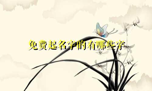 免费起名字的有哪些字