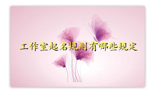 工作室起名规则有哪些规定