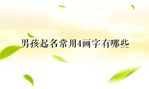 男孩起名常用4画字有哪些
