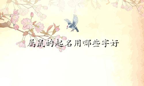 属鼠的起名用哪些字好