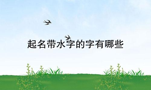 起名带水字的字有哪些