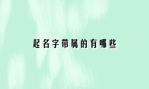 起名字带属的有哪些