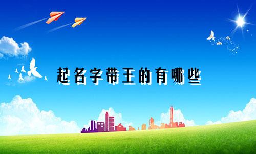 起名字带王的有哪些