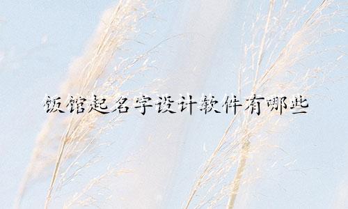 饭馆起名字设计软件有哪些