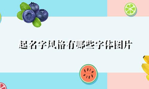 起名字风格有哪些字体图片