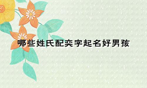 哪些姓氏配奕字起名好男孩
