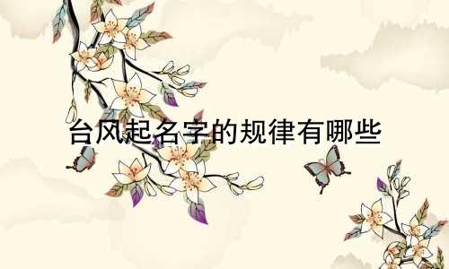台风起名字的规律有哪些