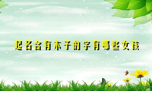 起名含有木子的字有哪些女孩