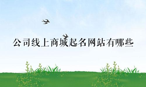 公司线上商城起名网站有哪些