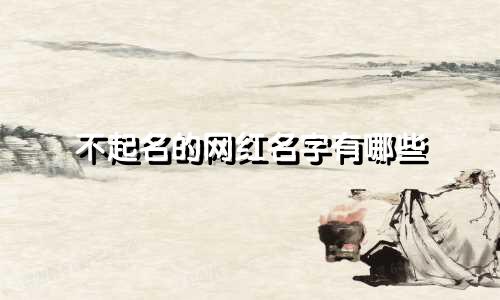 不起名的网红名字有哪些