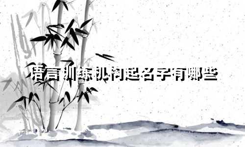 语言训练机构起名字有哪些