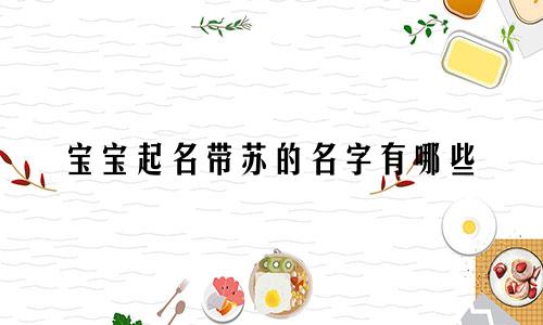 宝宝起名带苏的名字有哪些