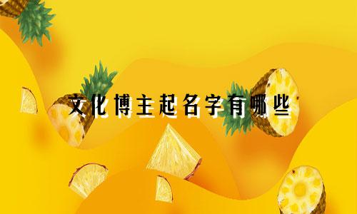 文化博主起名字有哪些