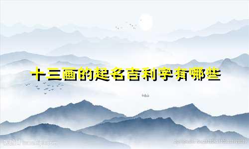十三画的起名吉利字有哪些