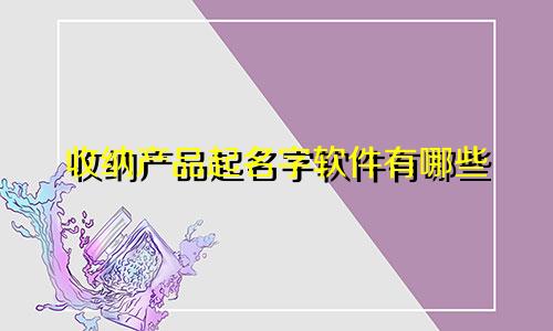 收纳产品起名字软件有哪些