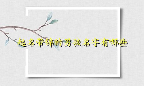 起名带锦的男孩名字有哪些