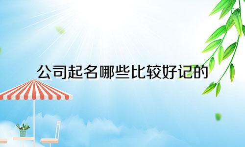 公司起名哪些比较好记的