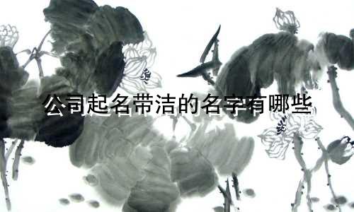 公司起名带洁的名字有哪些