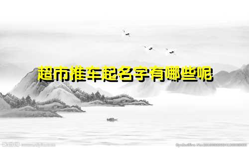 超市推车起名字有哪些呢