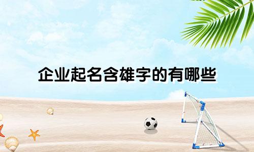 企业起名含雄字的有哪些